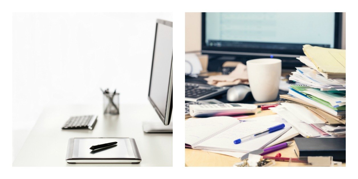 A clean desk for working from home